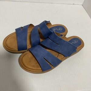 Eurosoft by Sofft Sandals Womens 9 Blue Comfort Slide Casual Summer Vacation